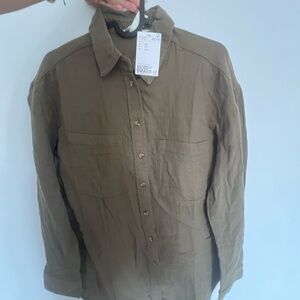 H&M Olive Green Women's Button-Down Shirt